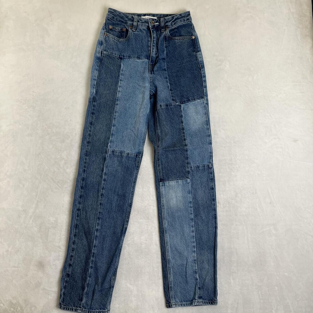 PacSun 90s Boyfriend Patchwork Jeans Juniors 25 Blue Medium Wash Relaxed Denim